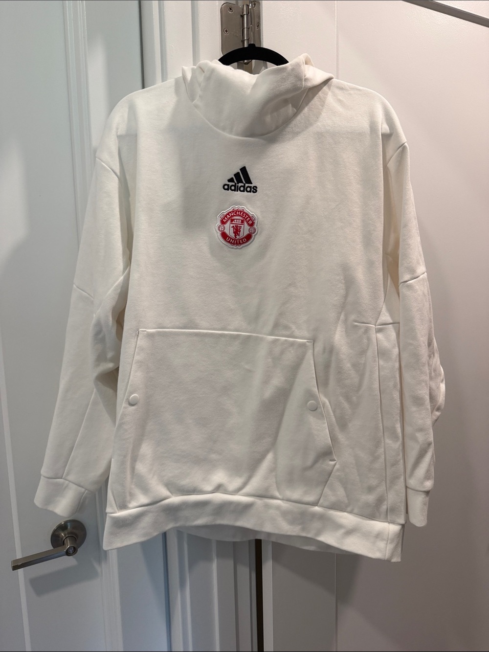 adidas White Manchester United hooded Sweatshirt